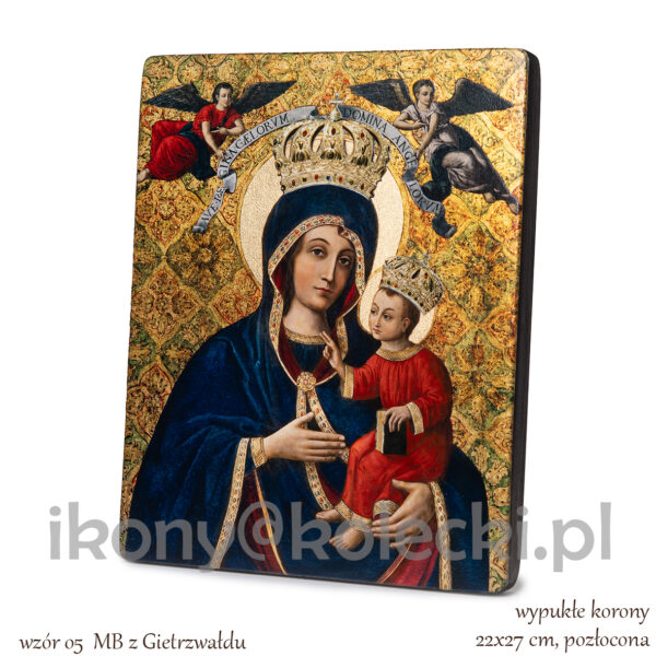 wzór 05 MB z Gietrzwałdu 22x27cm, pozłocona