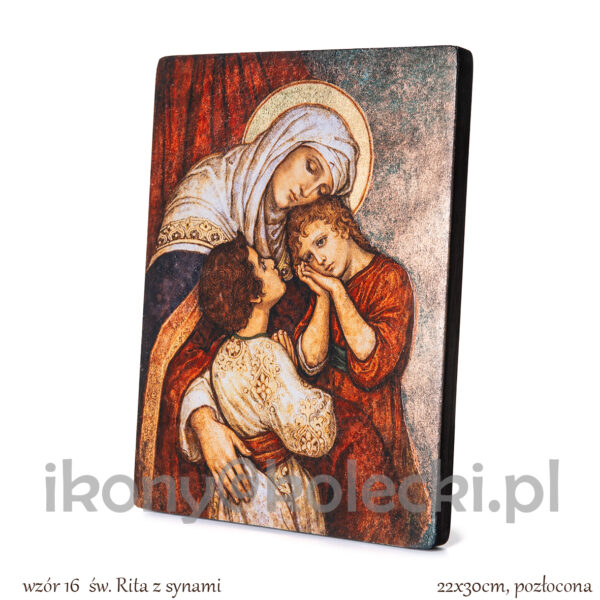wzór 16 św. Rita z synami 22x30 pozłocona
